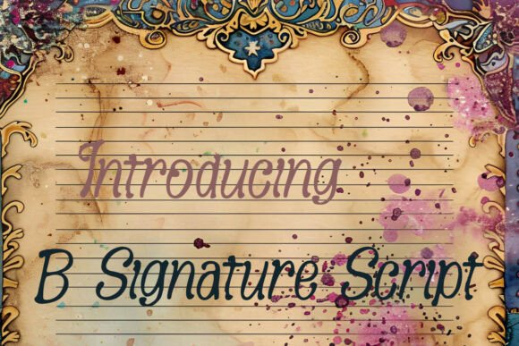B Signature Script: Premium Fonts in Script Amp