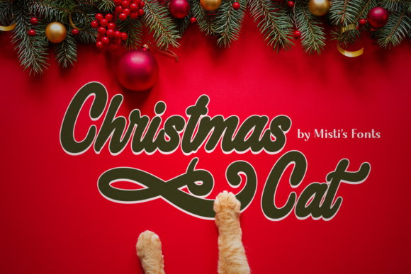 Christmas Cat: Script Amp Fonts for Festive Blog Graphics