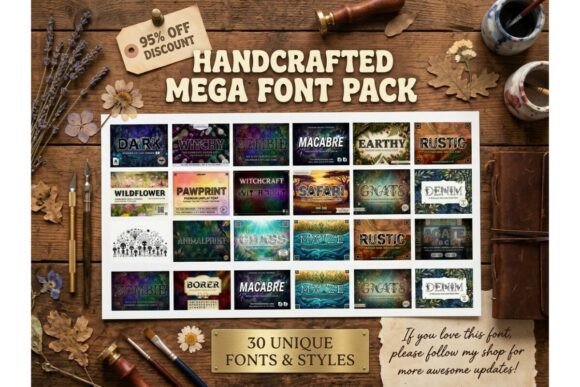 Handcrafted Mega Font Pack: Premium Bundles for Brands